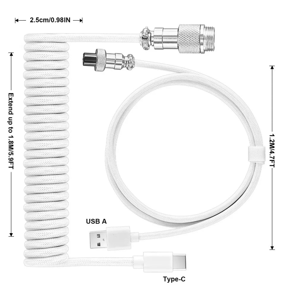 Cable USB Tipo C en espiral